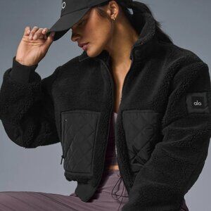 ALO YOGA SHERPA EDGE BOMBER JACKET SZ XS